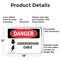 Signmission Underground Cable Danger Sign, Aluminum, 18in W x 12in L, 2PK OS-2PACK-DS-A-1218-L-1599 - alternate 6